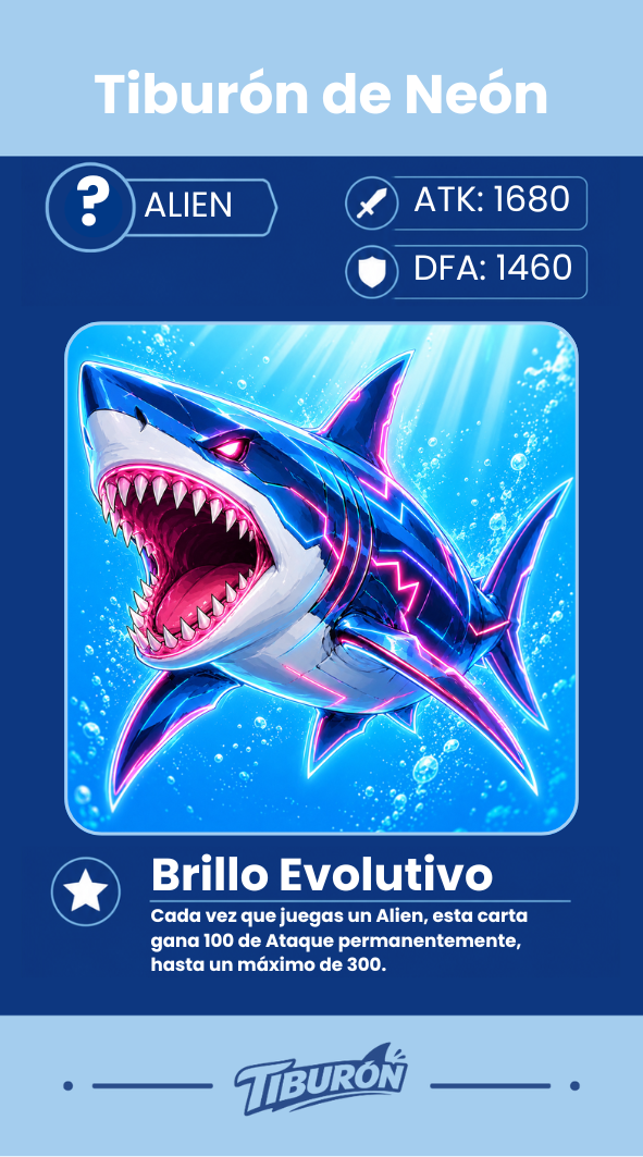 Carta Tiburón de Neón