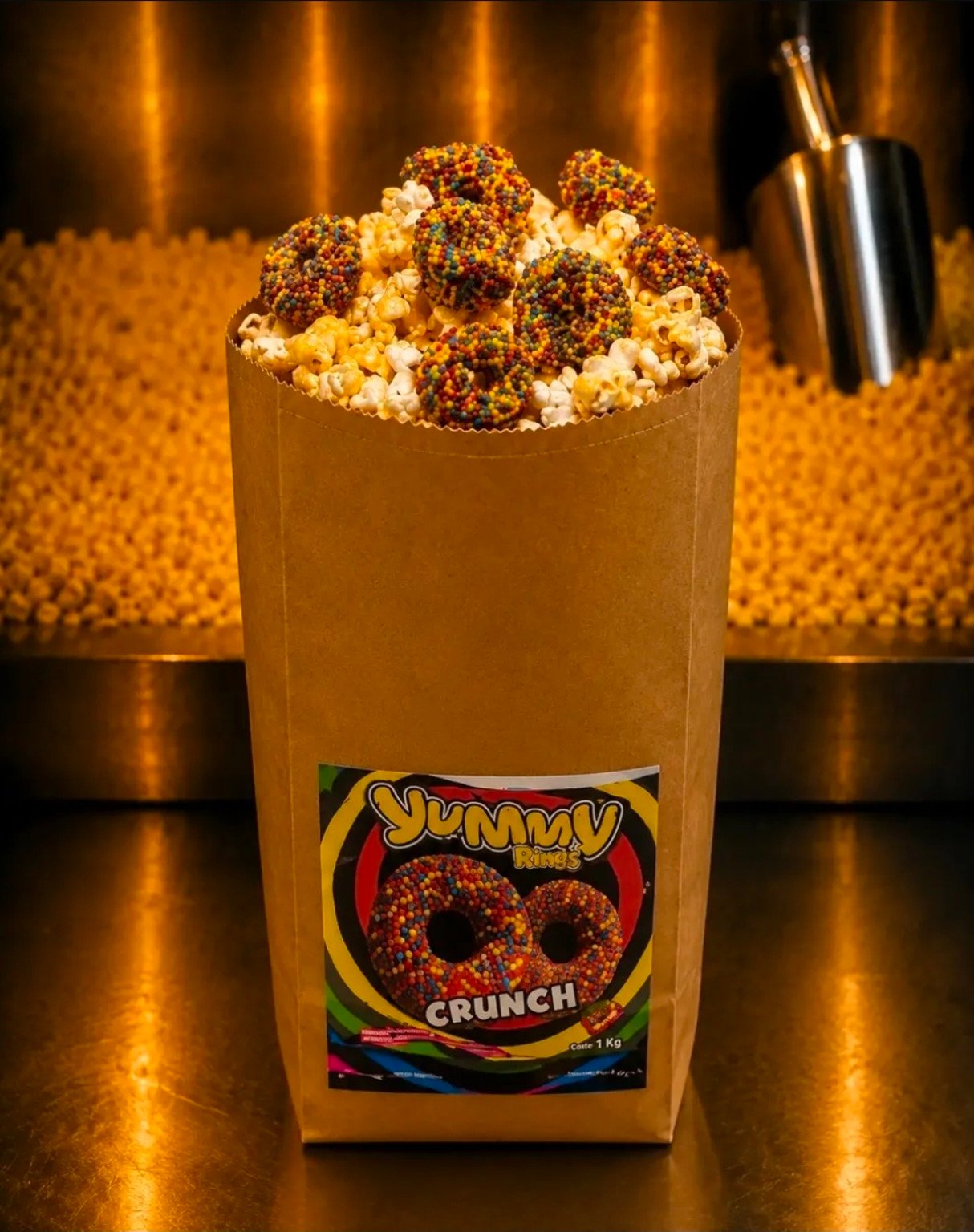 Pochoclos con aros de chocolate